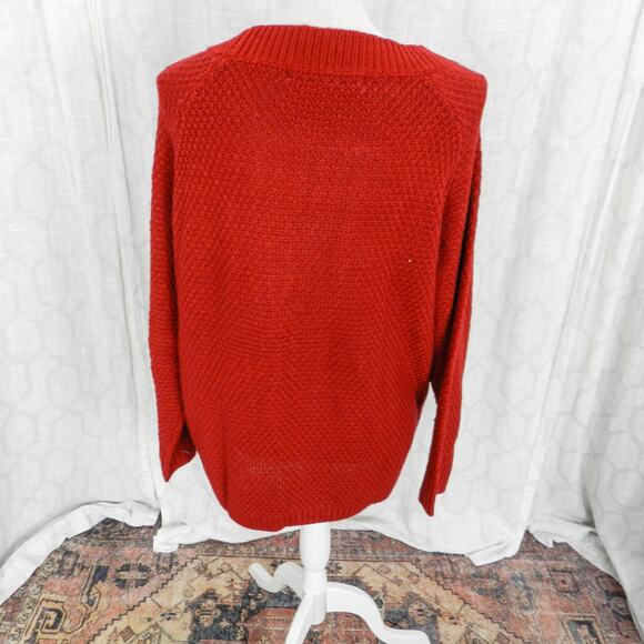 Lovers + Friends So Good Cable Knit Sweater Size S Red Pullover Jumper Chunky - Picture 6 of 9